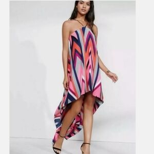 Express geometric Pink and Black Maxi Dress